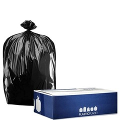 Plasticplace 32-33 Gallon Trash Bags │ 1 Mil │ 100 Count (Pack of 1), Black