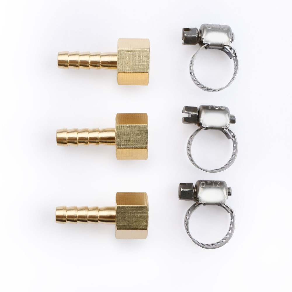 U.S. Solid 3pcs Brass Hose Fitting Pipe Adapter 1/4″ Barb To 1/8″ NPT Female
