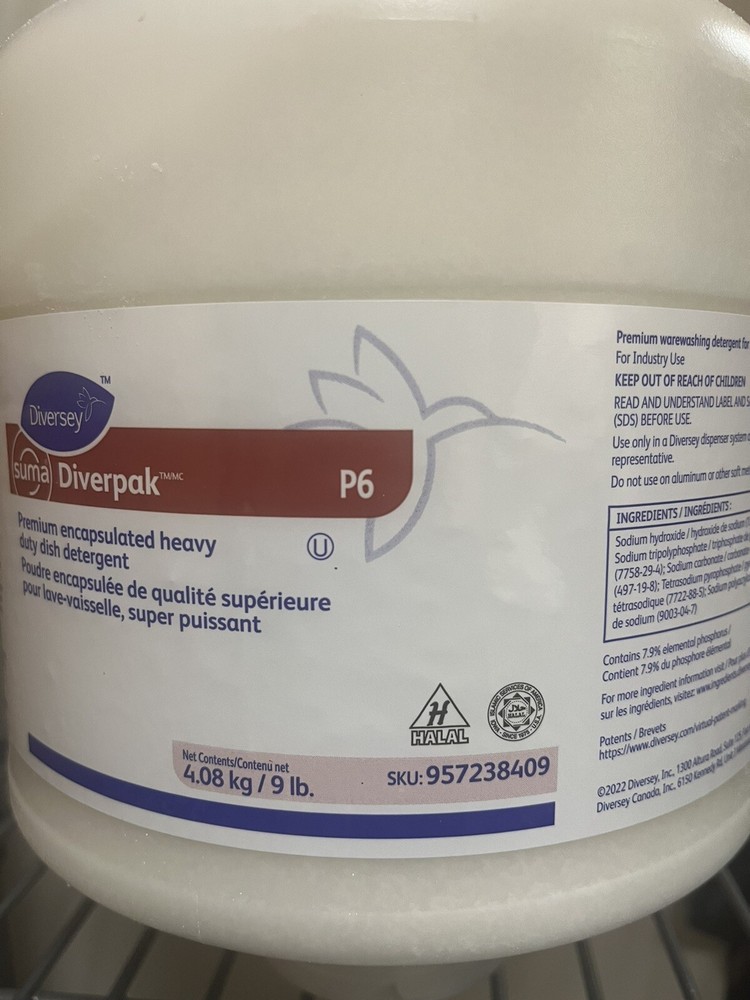 TWO – DIVERSEY 95906928 Suma Diverpak OP P6 Hard Water Powder Detergent