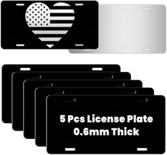 Black License Plate Blanks 6×12 Inches Aluminum for Laser Engraving UV Printing