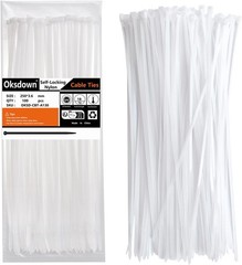 Self-Locking White Zip Ties (100 Pack) – 10″ Nylon Cable Ties for Home & Garden