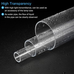 4pcs Acrylic Pipe Clear Rigid Round Tube 4mm 5/32″ ID 8mm 5/16″ OD 10″ for Lamps
