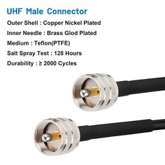 MOOKEERF RG8x Coaxial Cable 6ft,CB Coax Cable 50 Ohm,UHF PL259 Male to Male Low