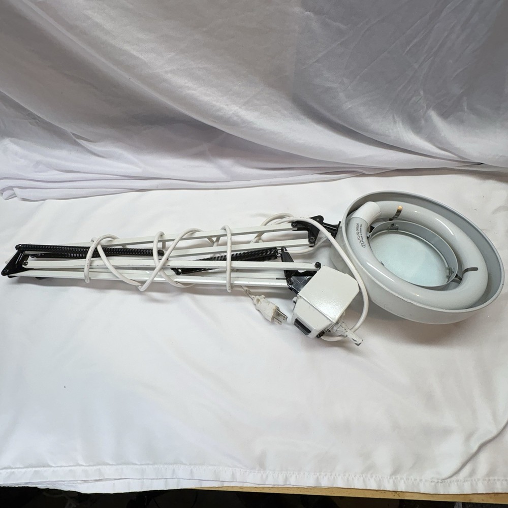 LTS E78751 Articulating Illuminated Magnifier, 120V 22W Lamp Desk Mount Light