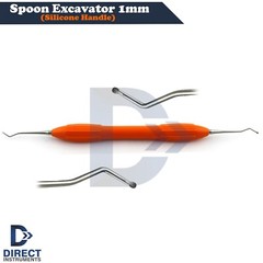 NEW DENTAL EXCAVATOR 1mm RESTORATIVE SPOON DOUBLE ENDED PREMIUM SILICONE HANDLE