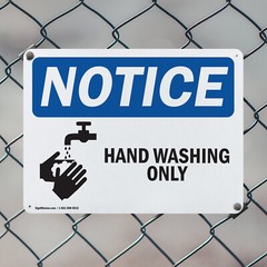 (2 Pack) Hand Washing Only OSHA Notice Sign Decal Metal Plastic