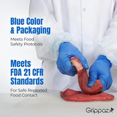 PIP Grippaz 8 Mil Nitrile Disposable Gloves, Fish Scale Grip, Blue, 3XL
