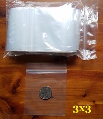 200 ZIP SEAL BAGS 3″ x 3″ CLEAR 2 MIL PLASTIC RECLOSABLE LOCK TOP MINI BAGGIES