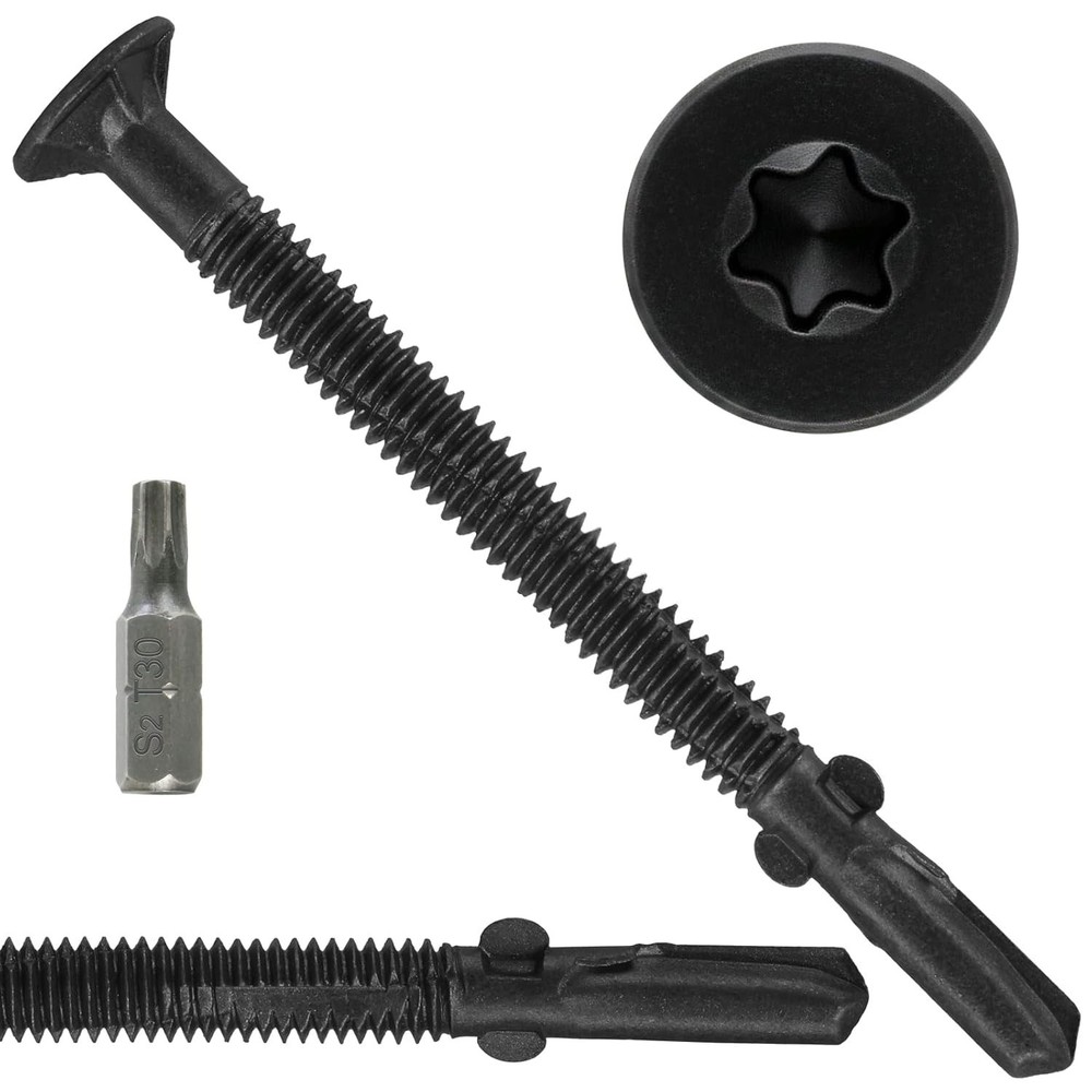 x 3 Trailer Deck Screws, Self-Tapping Sheet Wood Metal Screw, 124Pcs T25 Star…