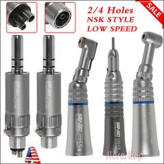 NSK Style Dental Slow Low Speed Handpiece Straight Contra Angle Air Motor Attach