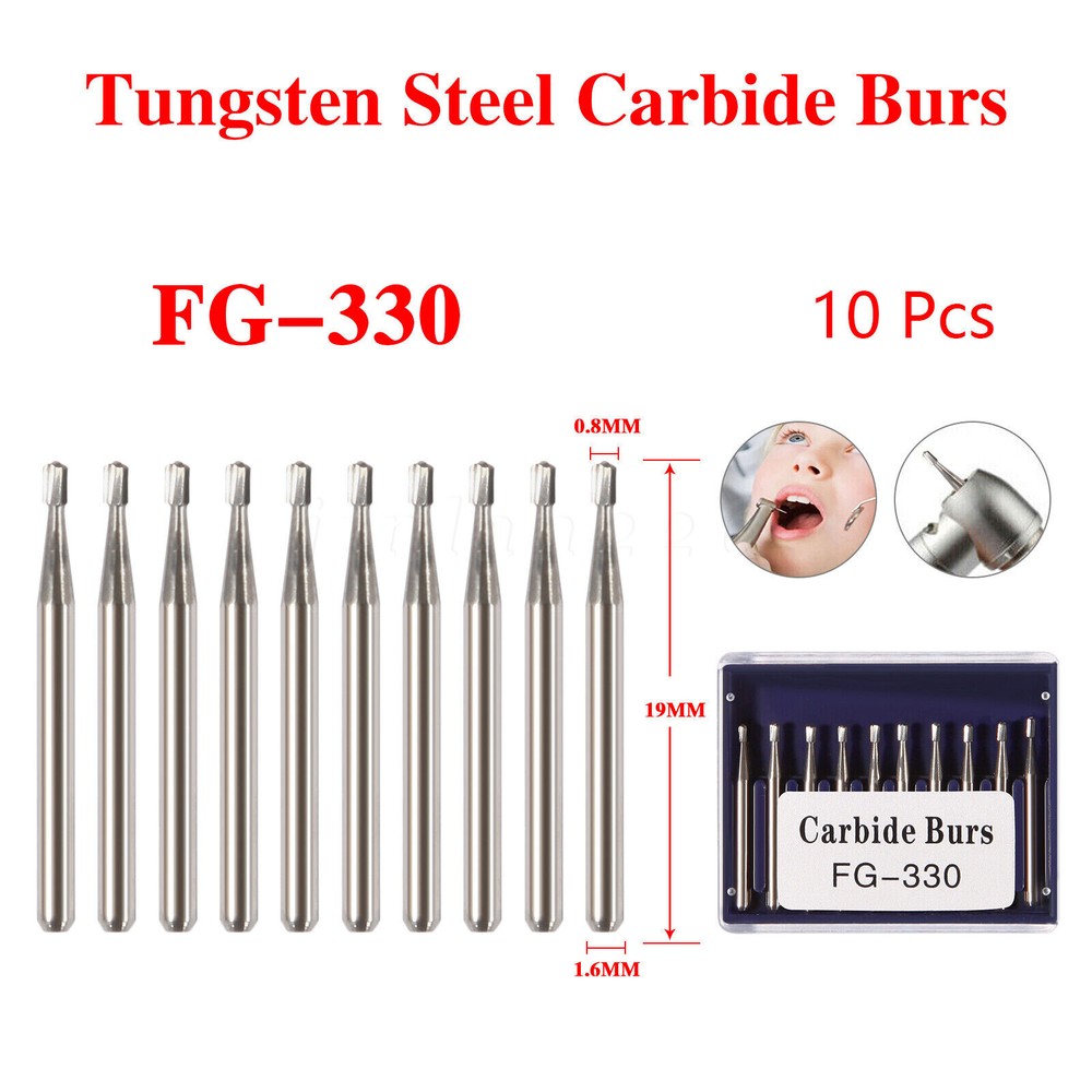 1-10 Dental Surgical Burs 25mm / Carbide Burs Friction Grip FG Round High Speed