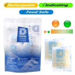 20 gram X 100 PK “Dry & Dry” Food Grade Orange Indicating Silica Gel Packets