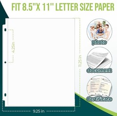 Sheet Protectors 8.5 x11 Inch Clear Page Protectors for 3 Ring Binder 100 Pack