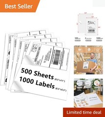 Versatile Self-Adhesive Shipping Labels 8.5×5.5 – 500 Sheets for Home & Business