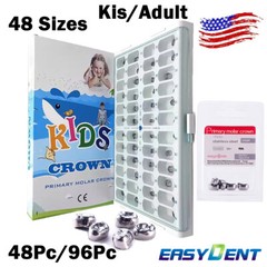 5/48/96pc Dental Kids Adult Crown Stainless Steel Primary Molar Crowns EASYINSMI