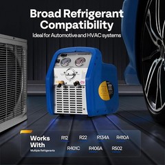 Portable Refrigerant Recovery Machine 3/4HP Single Cylinder 110-120V AC 60Hz