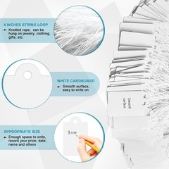 220 Pack White Price Tags with String Attached Marking Price Tags Price Labels D