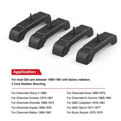 New 4Pcs Rubber 3 Core Radiator Mounting Cushions/Support Pads For 1968-1981 GM
