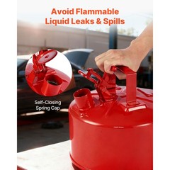 Safety Gas Can, 2.5 Gallon Type I Red Safety Can for Gasoline