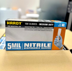 Hardy 68498 Nitrile Gloves (5MIL) MEDIUM DUTY CASE/10 BOXES (XL)