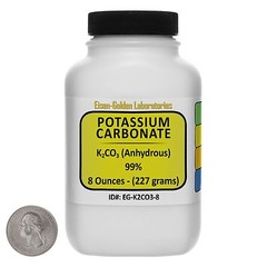 Potassium Carbonate [K2CO3] 99% ACS Grade Powder 8 Oz in an Easy-Pour Bottle USA