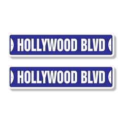 HOLLYWOOD BLVD Street Sign (2 Pack) california boulevard CA tinsel town