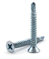 Phillips Flat Head 12 x 1-1/2″ Self-Drilling Screws #3 Tek Point, Zinc