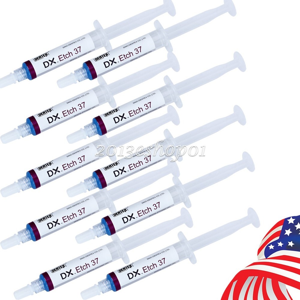 10Pcs Dental 37% Gel de Grabador de Ácido Fosfóric Compuesto F Esmalte y dentina