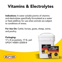 DURVET 136028 Vitamins & Electrolytes, 8 oz One Size, No Color