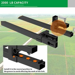 2000lb Tractor Pallet Fork 43 60” Bucket Clamp On For Backhoe Skid Steer Loader