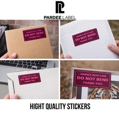 Do Not Bend Stickers 1” x 3” Neon Pink 250 Labels Per Roll