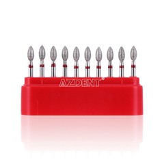 USA AZDENT Dental Diamond Burs Football Shape FG Burs Fine 379-023F/368-023F Red