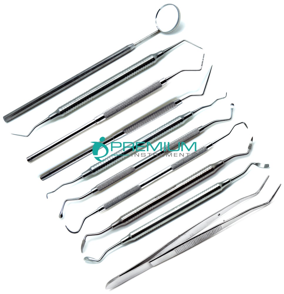 Dental Examination Probes Curettes Scalers Pliers Explorers Set of 10