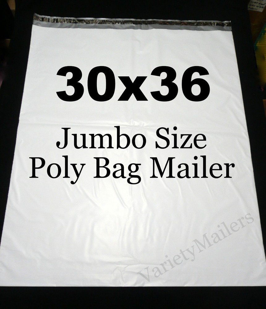 10 Poly Bag Mailers 30”x 36” EXTRA LARGE 2.5 Mil Shipping Bags 30×36