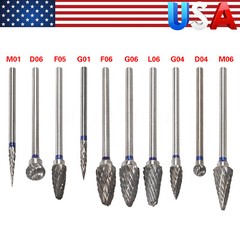 10 Pcs Dental Lab Tungsten Steel Carbide Burs Polishing Bur Drills HP 2.35mm