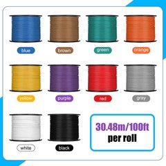 Gisafai 10 Pcs 16 Gauge Wire 100 Ft Per Roll 1000 Ft Total Automotive Primary