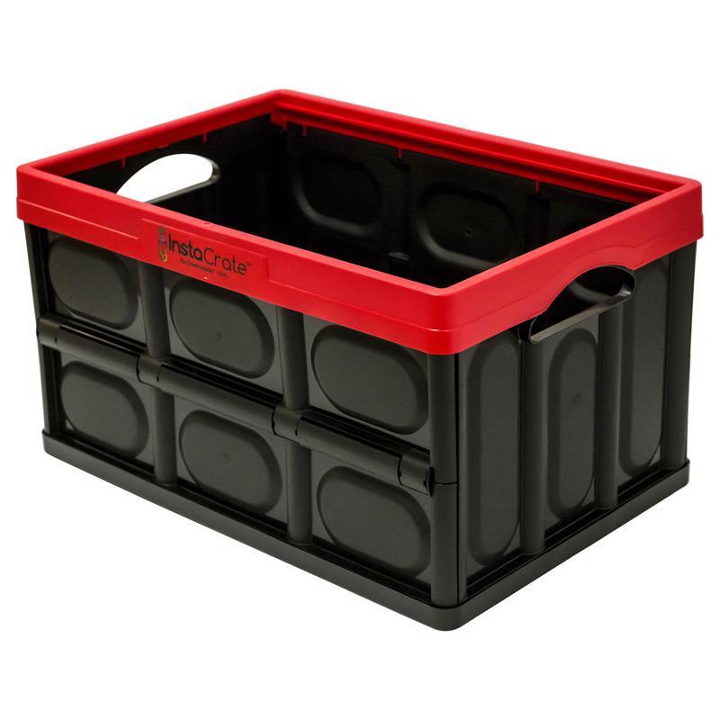 Greenmade InstaCrate 12 gal Black/Red Folding Crate Stackable (4-pack)