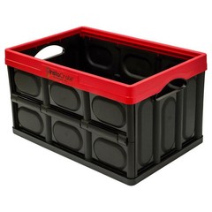 Greenmade InstaCrate 12 gal Black/Red Folding Crate Stackable (4-pack)