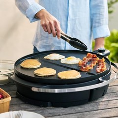 2-in-1 Portable Indoor & Outdoor Standing Electric Grill & Griddle,Cinnamon