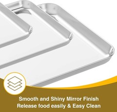 Wildone 6-Pc Baking Sheet Set: 3 Pans + 3 Racks, Stainless Steel, Non-Toxic