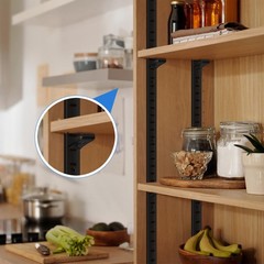 8 Pcs 40 Inch Shelf Pilaster Tracks and 24 Pcs Shelf Clips Adjustable Metal S…