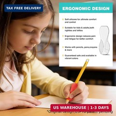 ELETIUO 6-Pack Pencil Grips,Ergonomic Triangular Design with Guiding Grooves Cor