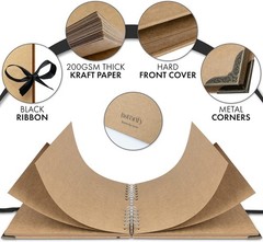 Bstorify Scrapbook Album 60 Pages (8 x 8 Inch) Brown Thick 8 x 8 Inch,