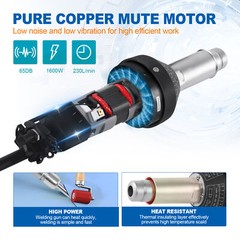 1600W Hot Air Gun Plastic Welding Heat Welder Kit w/ Nozzles & Rod + Box