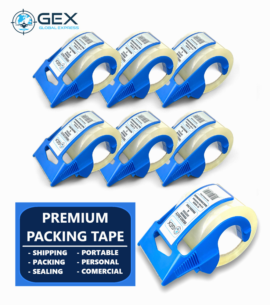 GEX 12 Rolls Packaging Tape & Dispenser Heavy Duty 1.88″ x 33 Yards USA