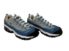 Skechers Work women’s size 8M steel toe lace up shoes blue/gray