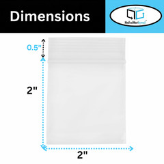 4000 2″ x 2″ Clear Reclosable Zip Seal Bags Plastic 2 Mil Lock Jewelry Zipper