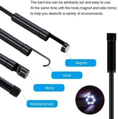 7mm Endoscope Camera with Light Dual-Lens HD Borescope IP67 Inspection Snake Cam
