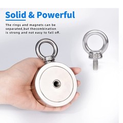 Fishing Magnet Kit Up To 2000lbs Pull Force Super Strong Neodymium +65ft Rope