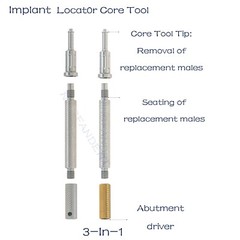 US Locator Abutment 3.5/4.5mm Retention Cap Inserts Tool for Zimmer Mis 1-5.0mm